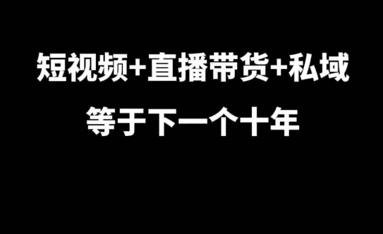 短视频+直播带货+私域等于下一个十年，大佬7年实战经验总结_生财有道创业网