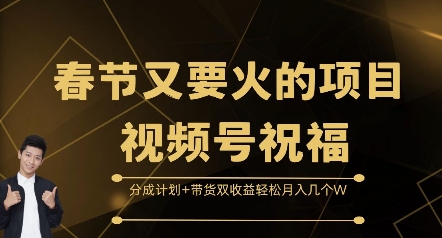 春节又要火的项目视频号祝福，分成计划+带货双收益，轻松月入几个W【揭秘】_生财有道创业网