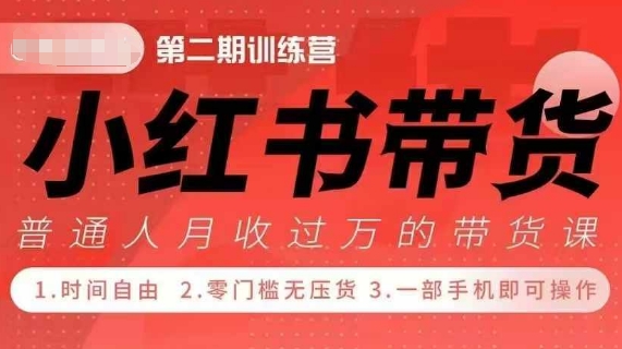 小Red书带货42天训练营 2.0版，宝妈+自由职+上班族+大学生，提高副业收入的大红利项目_生财有道创业网