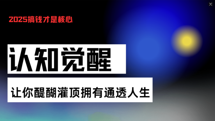 （13620期）认知觉醒，让你醍醐灌顶拥有通透人生，掌握强大的秘密！觉醒开悟课_生财有道创业项目网