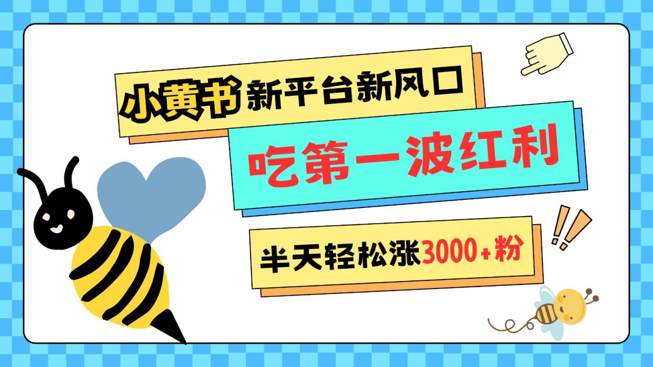 图片[1]-小黄书重磅来袭，新平台新风口，管理宽松，半天轻松涨3000粉，第一波红利等你来吃_生财有道创业网-生财有道