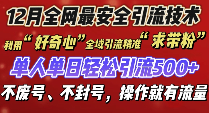 12 月份全网最安全引流创业粉技术来袭，不封号不废号，有操作就有流量【揭秘】_生财有道创业网