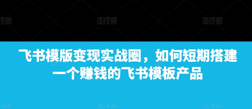 图片[1]-飞书模版变现实战圈，如何短期搭建一个赚钱的飞书模板产品_生财有道创业网-生财有道