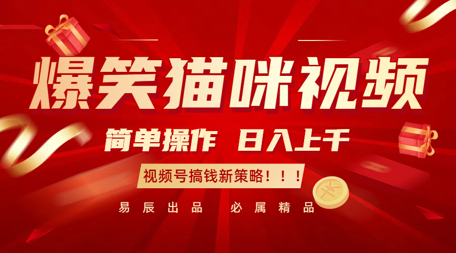 图片[1]-爆笑猫咪视频：简单操作，日入过千，视频号搞钱新策略！_生财有道创业网-生财有道