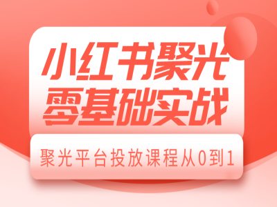 小红书聚光零基础实战，聚光平台投放课程从0到1_生财有道创业网