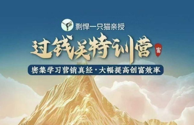 剽悍一只猫-过钱关特训营，学习营销真经 大幅度提高创富效率——生财有道创业项目网