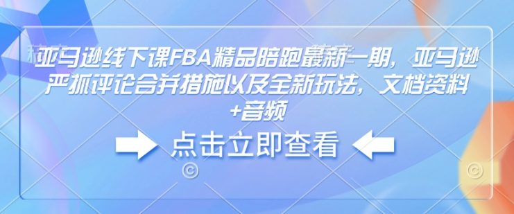 亚马逊线下课FBA精品陪跑最新一期，亚马逊严抓评论合并措施以及全新玩法，文档资料+音频——生财有道创业项目网