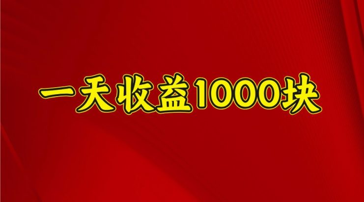 一天收益1000块，2025全网首发_生财有道创业网