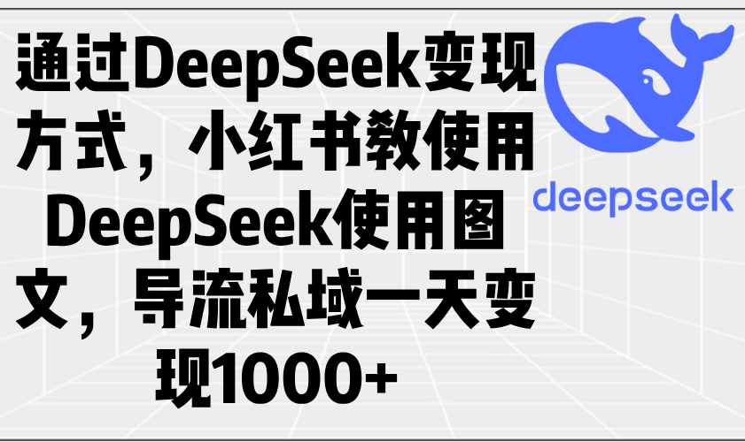 图片[1]-（14179期）通过DeepSeek变现方式，小红书教使用DeepSeek图文，导流私域一天变现1000+_生财有道创业项目网-生财有道