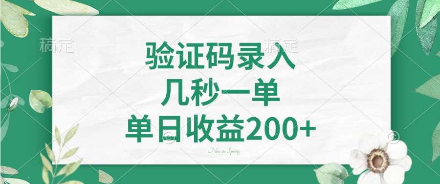 图片[1]-（14221期）验证码录入，几秒一单，单日收益200+_生财有道创业项目网-生财有道