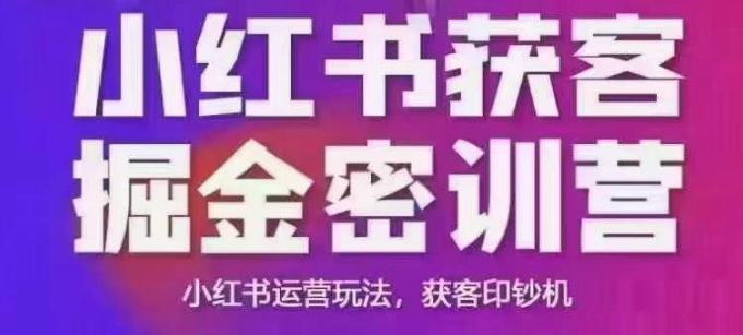 小红书获客掘金线下课，录音+ppt照片，小红书运营玩法，获客印钞机——生财有道创业项目网