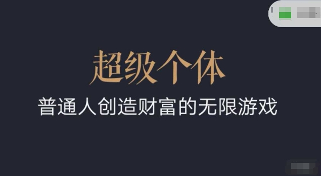 超级个体2024-2025翻盘指南，普通人创造财富的无限游戏——生财有道创业项目网
