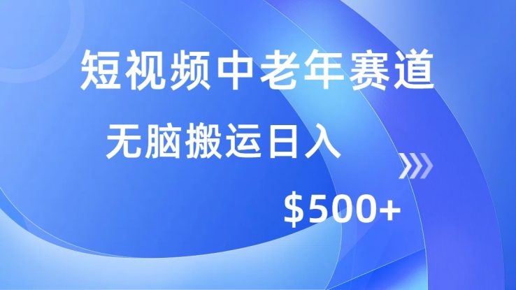 （14254期）短视频中老年赛道，操作简单，多平台收益，无脑搬运日入500+_生财有道创业项目网