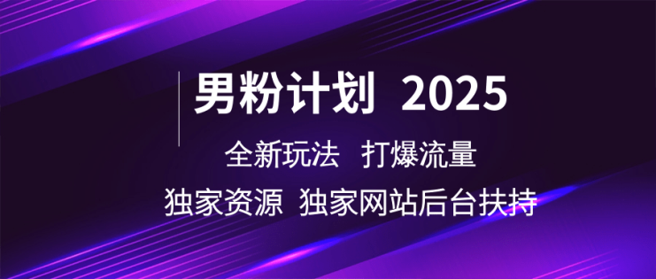 男粉计划2025  全新玩法打爆流量 独立网站 独立资源后台扶持_生财有道创业网