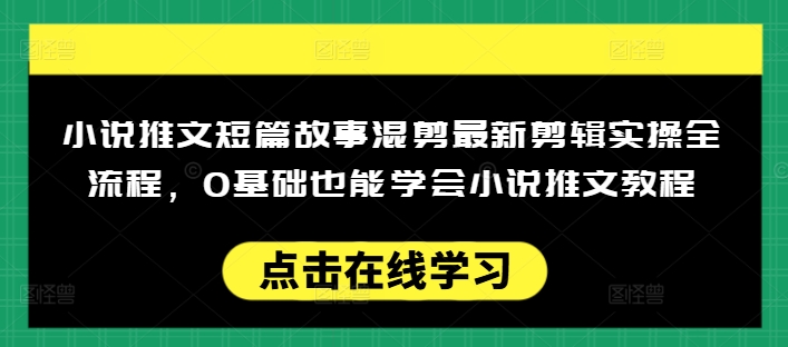 小说推文短篇故事混剪最新剪辑实操全流程，0基础也能学会小说推文教程，肯干多发日入多张——生财有道创业项目网