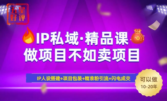 （14406期）2025年“IP私域·密训精品课”，日赚3000+小白避坑年赚百万，暴力引流…_生财有道创业项目网