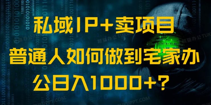 （14400期）私域IP+卖项目，普通人如何做到宅家办公实现日入1000+_生财有道创业项目网