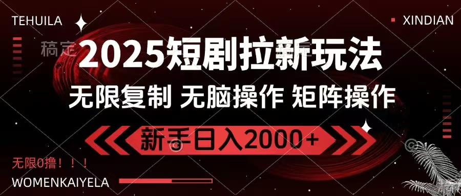 图片[1]-（14429期）2025短剧拉新玩法，无需注册登录，无限0撸，无脑批量操作日入2000+_生财有道创业项目网-生财有道