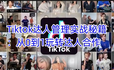 Tiktok达人管理实战秘籍：从0到1玩转达人合作——生财有道创业项目网