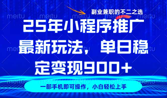 （14550期）25年小程序推广最新玩法，稳定日入900+，副业兼职的不二之选_生财有道创业项目网