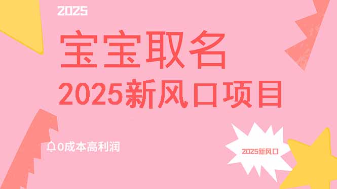 （14593期）2025新风口项目宝宝取名，0成本高利润，附保姆级教程，月入过万不是梦_生财有道创业项目网