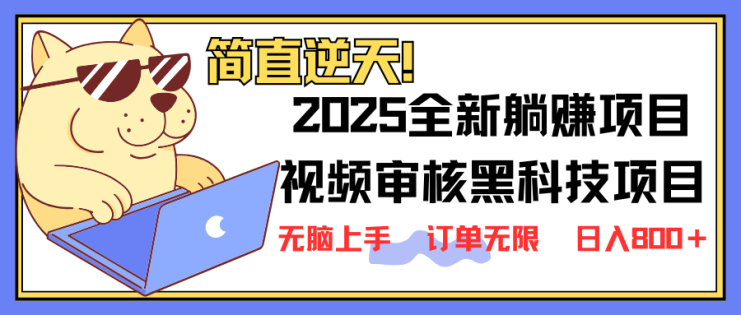 （14141期）2025 全新视频审核黑科技项目登场，新手小白无脑上手5秒闭眼出单，订单…_生财有道创业项目网