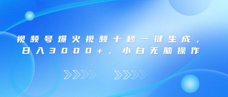 （14181期）视频号爆火视频十秒一键生成，日入3000+，小白无脑操作_生财有道创业项目网