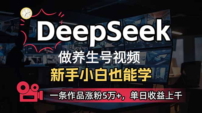 （14199期）小白用DeepSeek做养生号，一条作品涨粉5万+，单日收益上千_生财有道创业项目网