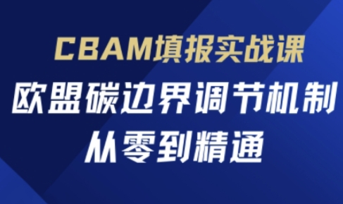 CBAM填报实战课，欧盟碳边界调节机制，从零到精通——生财有道创业项目网