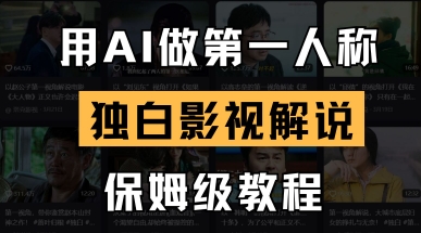 用AI做第一人称独白影视解说，手把手教学，保姆级教程——生财有道创业项目网