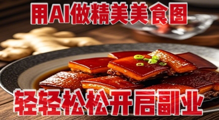 用AI做精美美食图，无需专业设备拍摄，轻轻松松开启副业——生财有道创业项目网