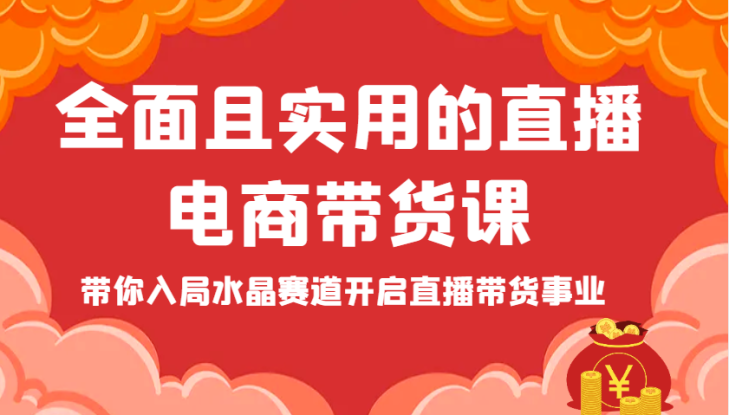 全面且实用的直播电商带货课，带你入局水晶赛道开启直播带货事业_生财有道创业网