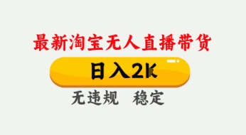4月最新淘宝无人直播带货，日入数张，不违规不封号，独家技术，操作简单【揭秘】——生财有道创业项目网