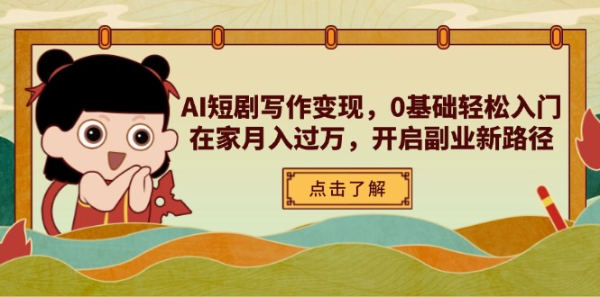 (14407期)AI短剧写作变现,0基础轻松入门,在家月入过万,开启副业新路径_生财有道创业项目网