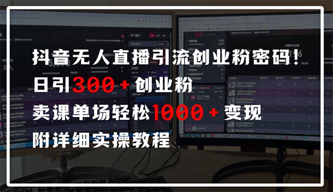 （14564期）抖音无人直播引流密码！日引300+创业粉 单场轻松1000+变现 附详细实操教程_生财有道创业项目网