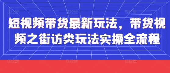 短视频带货最新玩法，带货视频之街访类玩法实操全流程——生财有道创业项目网