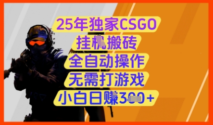 25年独家CSGO挂G搬砖，全自动操作，无需打游戏，小白日入3张+【揭秘】——生财有道创业项目网