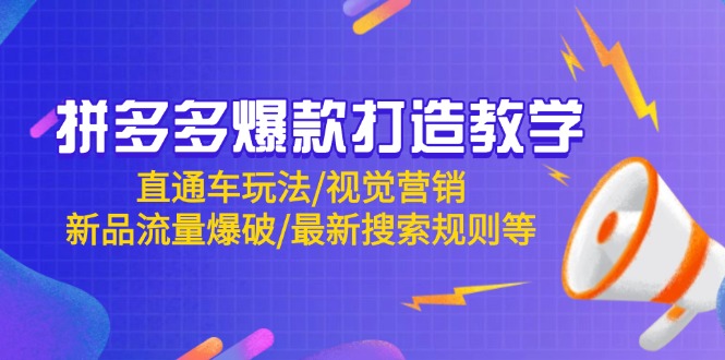 （14681期）拼多多爆款打造教学：直通车玩法/视觉营销/新品流量爆破/最新搜索规则等_生财有道创业项目网