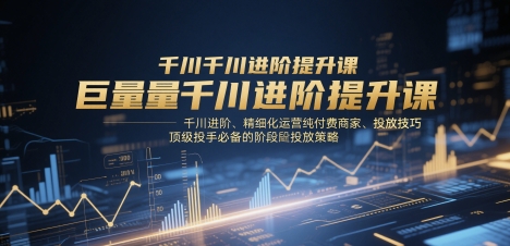 巨量千川进阶提升课，千川进阶、精细化运营纯付费商家、投放技巧、顶级投手必备的阶段性投放策略——生财有道创业项目网