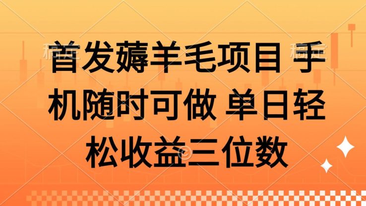 （14686期）薅羊毛项目 手机随时可做 单日轻松收益三位数_生财有道创业项目网