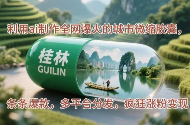 （14704期）利用ai制作全网爆火的城市微缩胶囊，条条爆款，多平台分发，疯狂涨粉变现_生财有道创业项目网