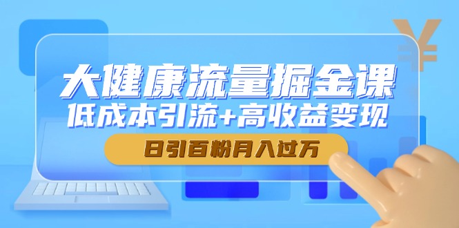 （14811期）大健康流量掘金课，低成本引流+高收益变现，日引百粉月入过万_生财有道创业项目网