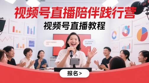 视频号直播陪伴践行营，视频号直播教程——生财有道创业项目网