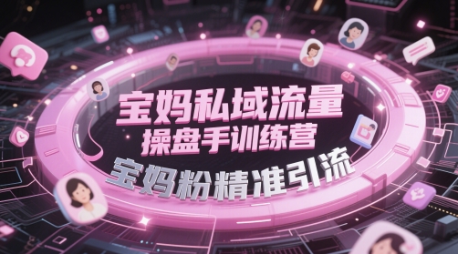 宝妈私域流量操盘手训练营，宝妈粉精准引流——生财有道创业项目网