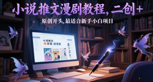 小说推文漫剧教程，二创+原创开头，最适合新手小白项目——生财有道创业项目网