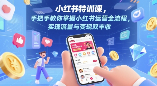 小红书特训课，手把手教你掌握小红书运营全流程，实现流量与变现双丰收——生财有道创业项目网