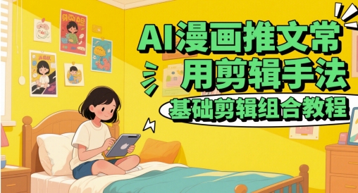 AI漫画推文常用剪辑手法，基础剪辑组合教程——生财有道创业项目网