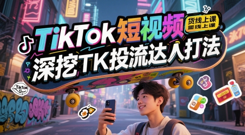 TikTok短视频带货线上课，深挖TK投流达人打法——生财有道创业项目网