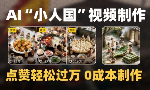 爆款1000W+播放微缩景观迷你小人国AI视频0成本制作全流程教学——生财有道创业项目网