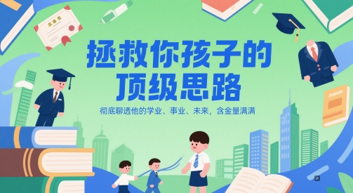 付费文章：拯救你孩子的顶级思路，彻底聊透他的学业、事业、未来，含金量满满——生财有道创业项目网